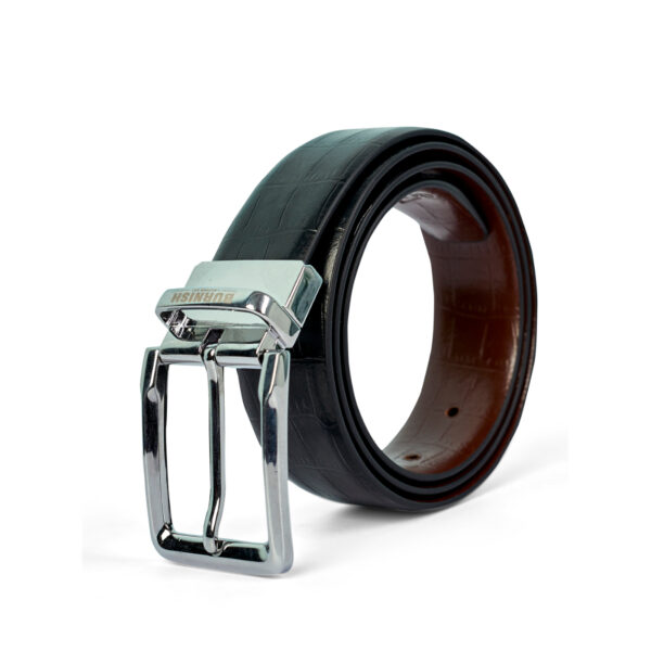 Premium Reversible Croco Design Belt for Men with Silver Finished Buckle