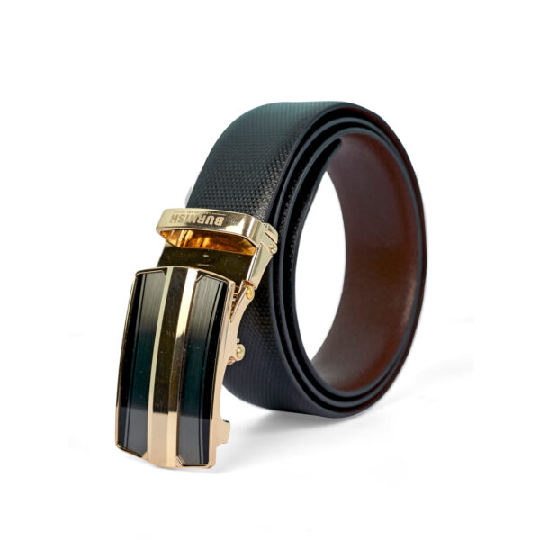 Premium Reversible Pentafloor Design Belt for Men with Automatic Golden Buckle