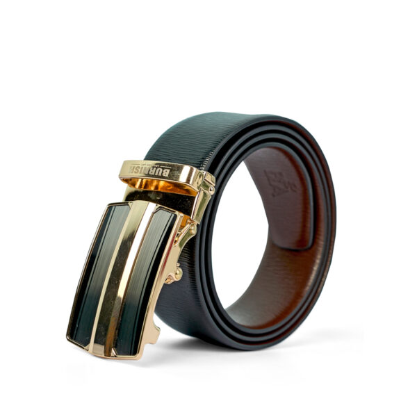Premium Reversible Vibration Design Belt for Men with Automatic Golden Buckle