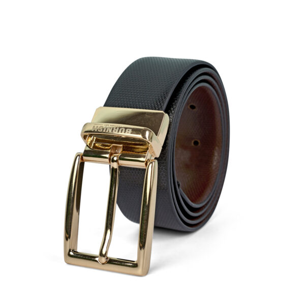 Premium Reversible Pentafloor Design Belt for Men with Golden Buckle