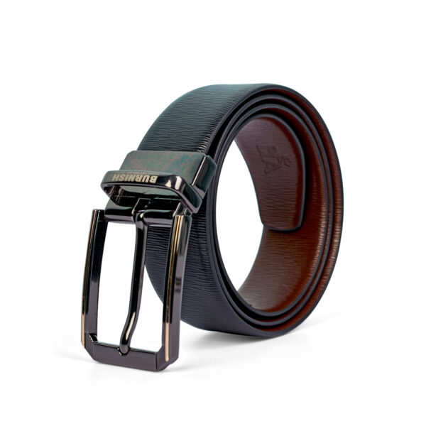 Premium Reversible Alaska Design Belt for Men with Gunmetal Grey Buckle