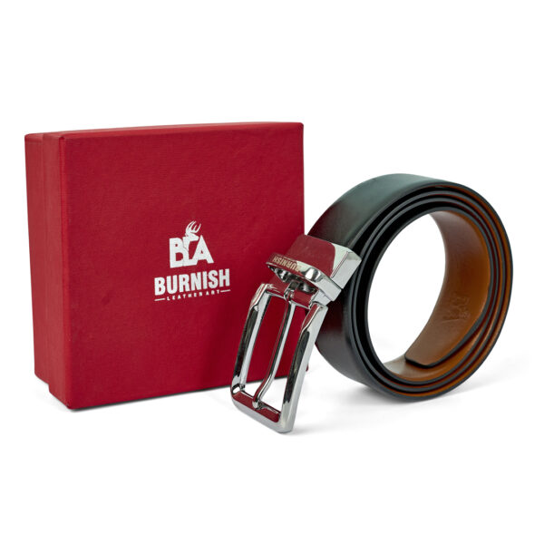 Premium Reversible Alaska Design Belt for Men with Silver-Finished Buckle