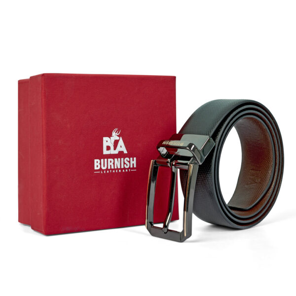 Premium Reversible Pentafloor Design Belt for Men with Gunmetal Grey Buckle