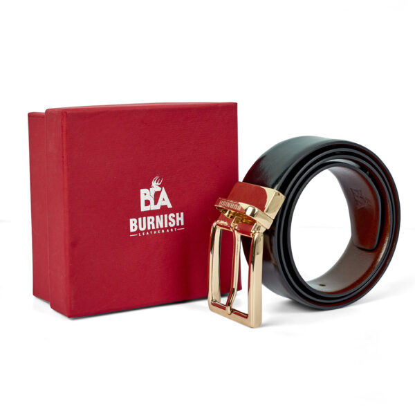 Premium Reversible Alaska Design Belt for Men With Golden Buckle