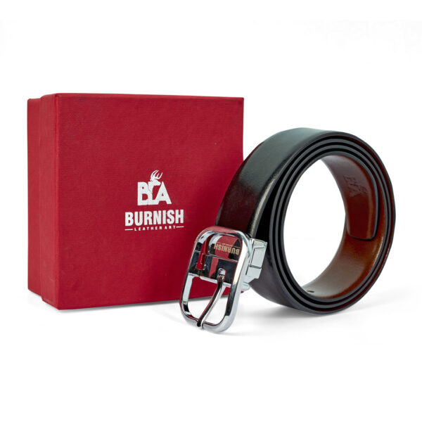 Premium Reversible Alaska Design Belt for Men with Oval Silver Buckle