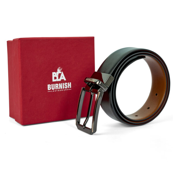 Premium Reversible Alaska Design Belt for Men with Gunmetal Grey Buckle