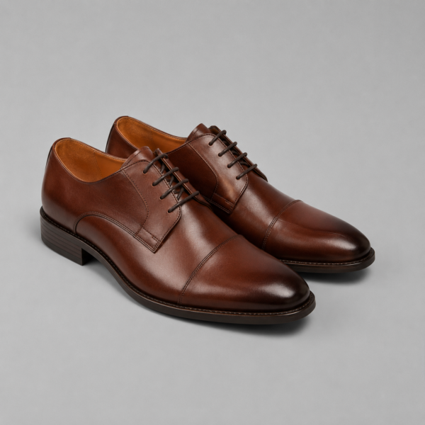 Trending Brown Woven leather lace-up derby shoes for men