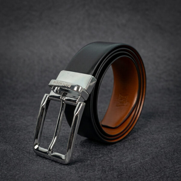 Premium Reversible Alaska Design Belt for Men with Silver-Finished Buckle